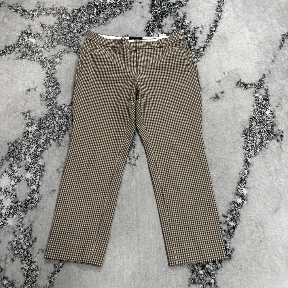 Banana Republic Sloan Curvy Fit Women's Size 10 Brown Plaid Straight Leg Pants